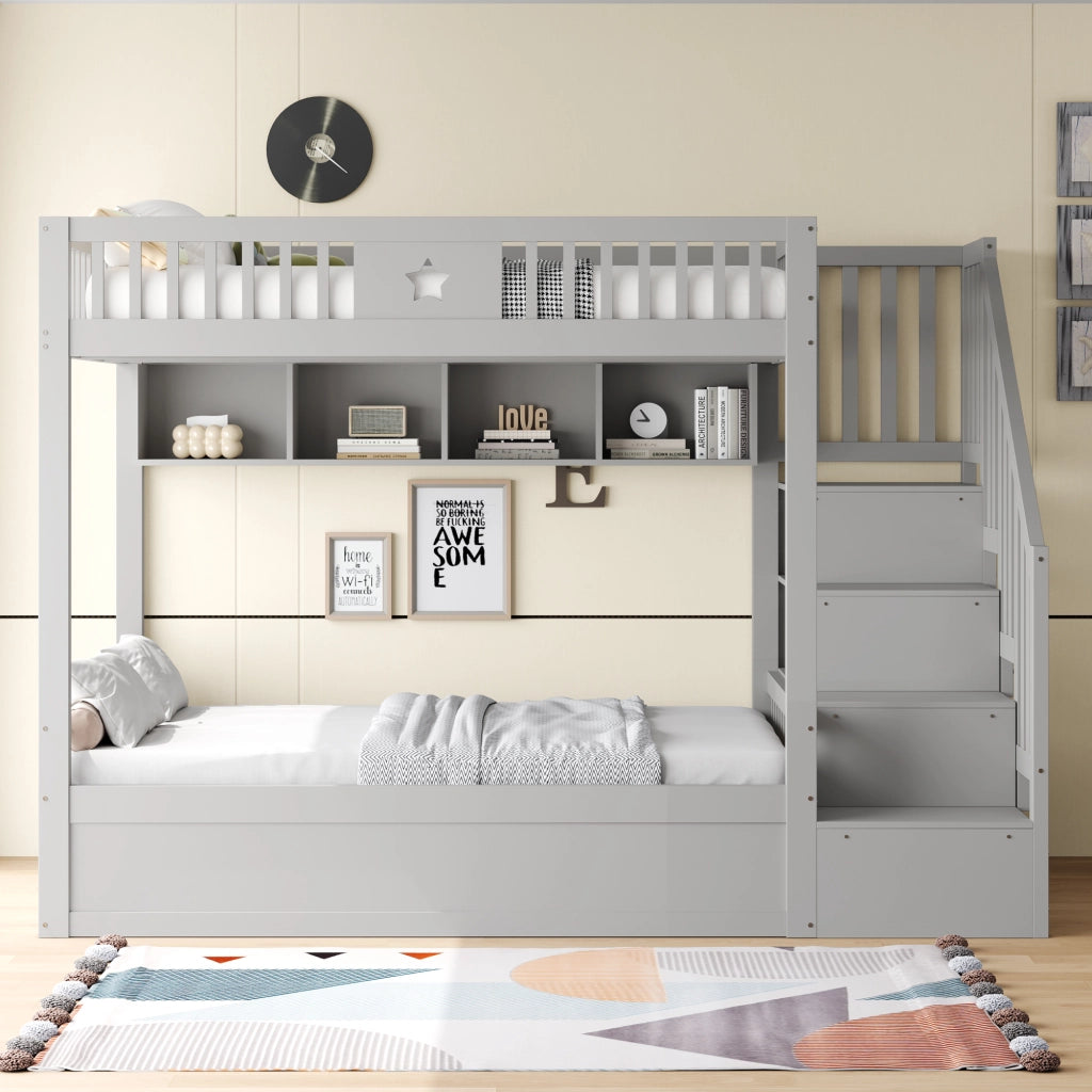 letto a castello legno grigio 140 x 200 cm