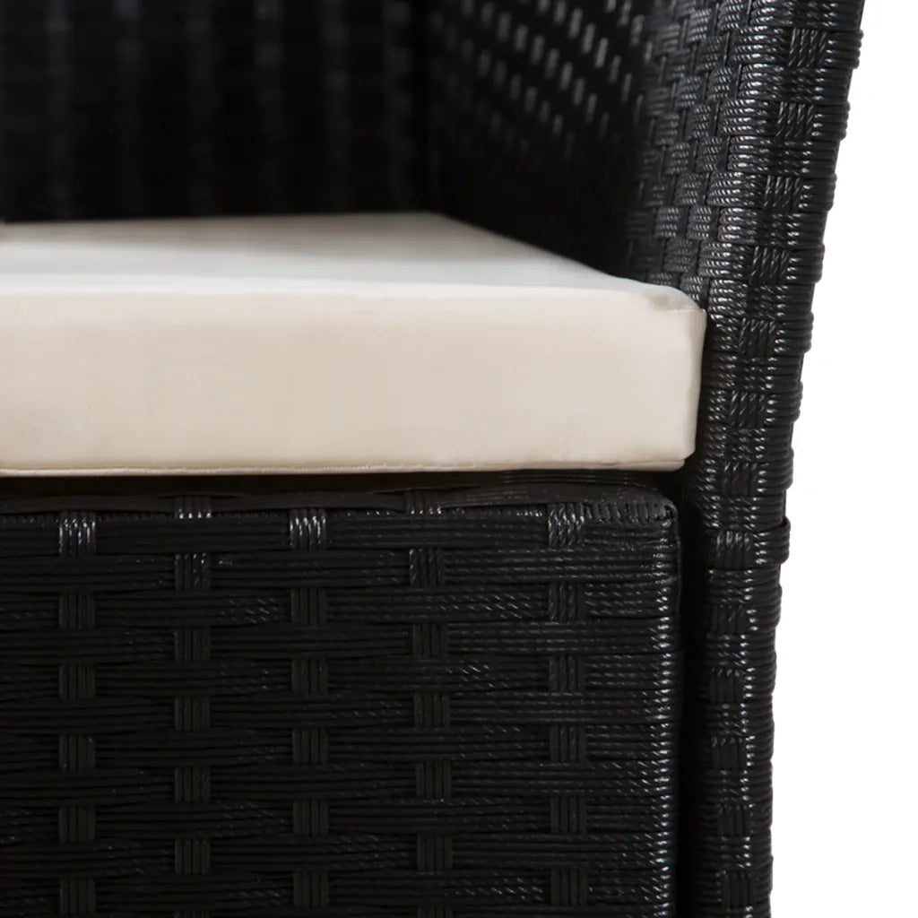 Set da Pranzo da Giardino 7 pz in Polyrattan Nero e Marrone 44101