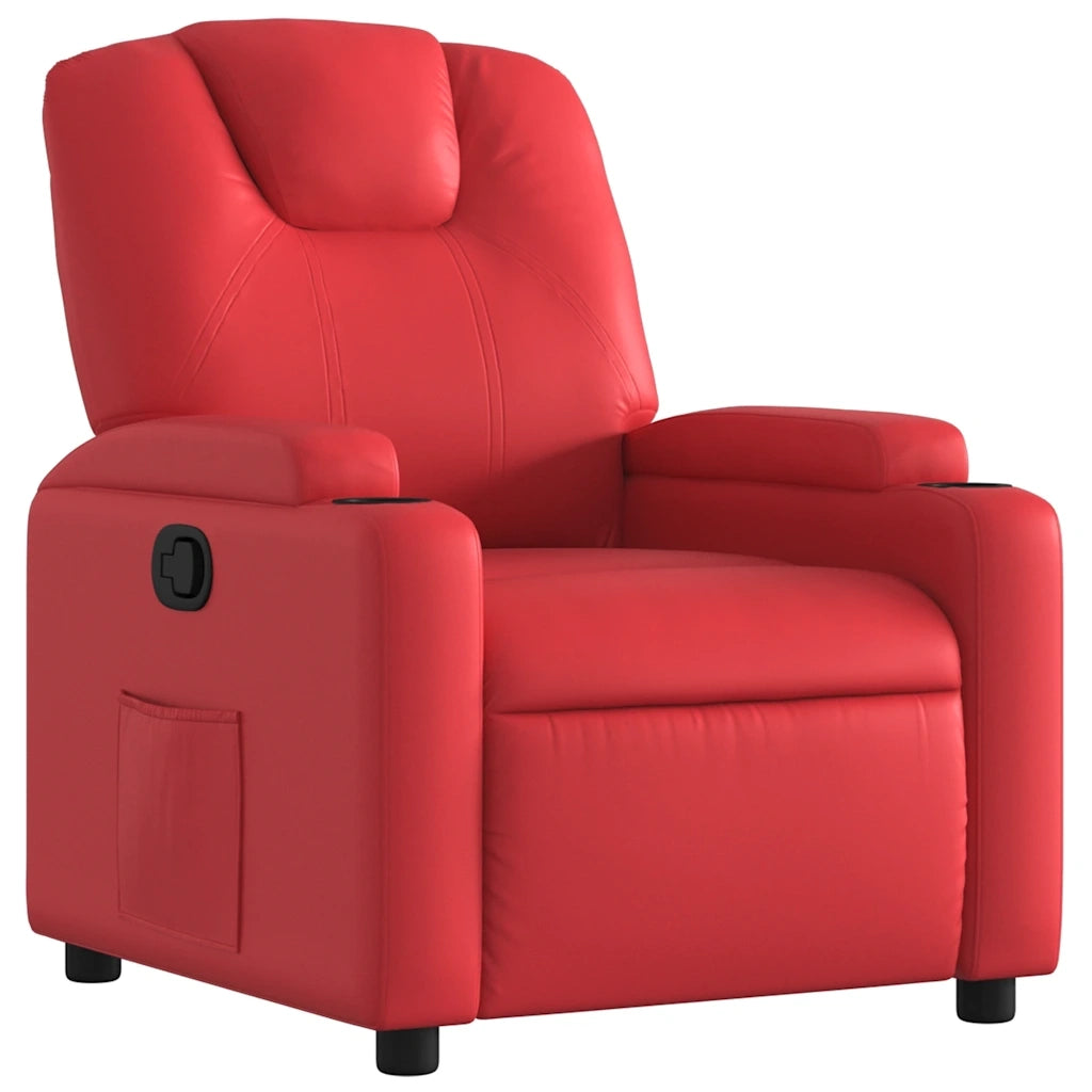Poltrona Reclinabile Rossa in Similpelle 372394