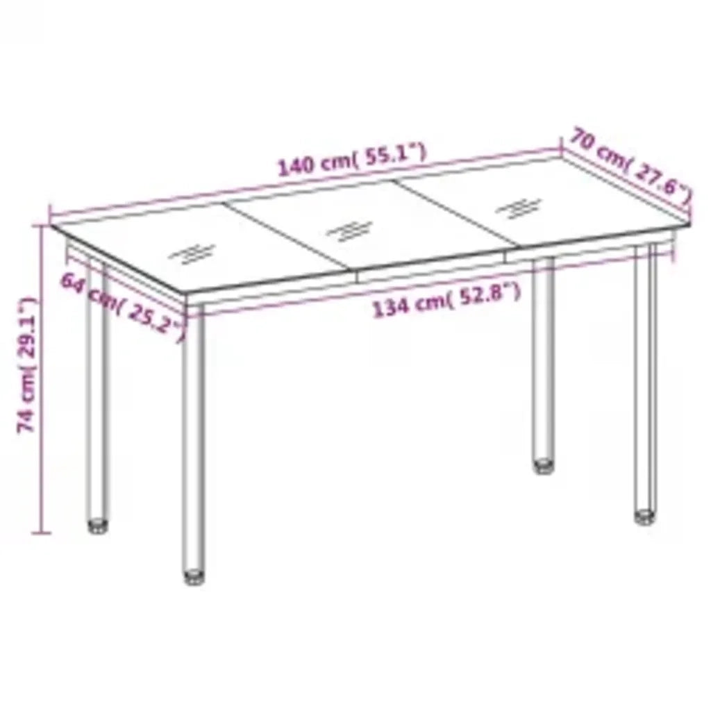 Set da Pranzo da Giardino 5 pz con Cuscini Nero 3099331