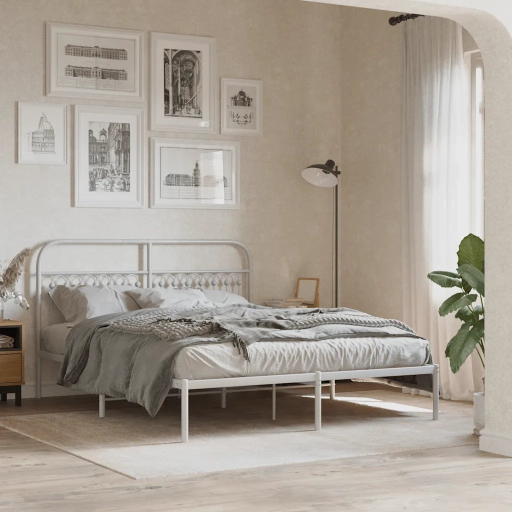 Testiera di Ricambio in Metallo Bianco 150 cm 376683