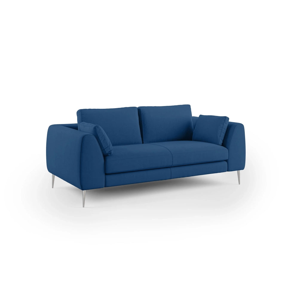 Plano Divano moderno in microfibra tecnica smacchiabile T11 216 cm blu