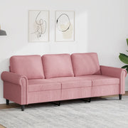 Divano a 3 Posti rosa 180 cm in Velluto 359542