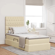 Letto con contenitore e materasso Crema 90 x 200 cm Poliestere