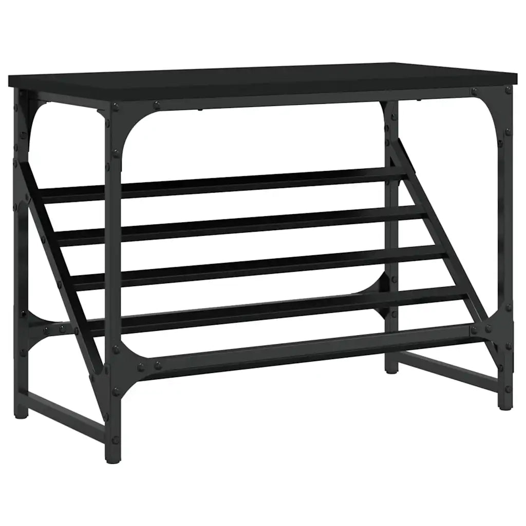 Scarpiera | Mobile per scarpe Nera 60x30x45 cm in Legno Multistrato