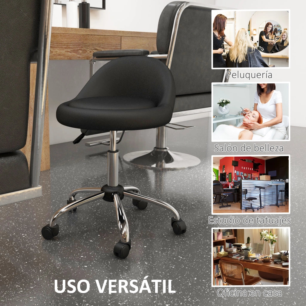 Sgabello con Ruedas ¨C zephmum ¨C Nero ?50x63-83 cm