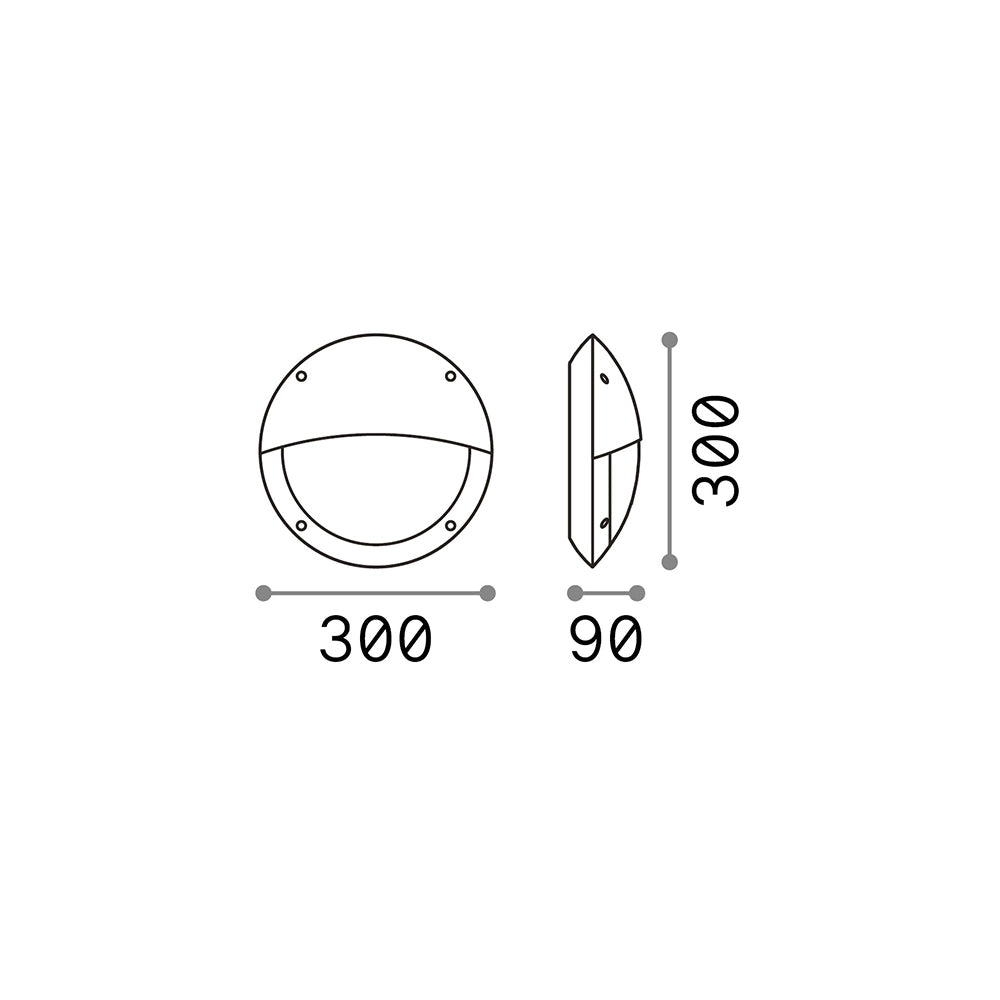 Applique Moderna Polar-2 Materie Plastiche Nero 1 Luce E27