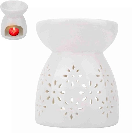 Olio Diffusore con fiori in rilievo - Lampada da parete - Bruciatore di olio aromatizzato - Lampada profumata - Cucina da tavolo decorativa - Facile da usare - Diffusore di aromaterapia