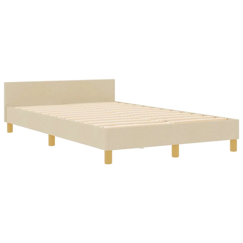 Struttura del letto con testiera Crema 120 x 190 cm Tessuto 3344639