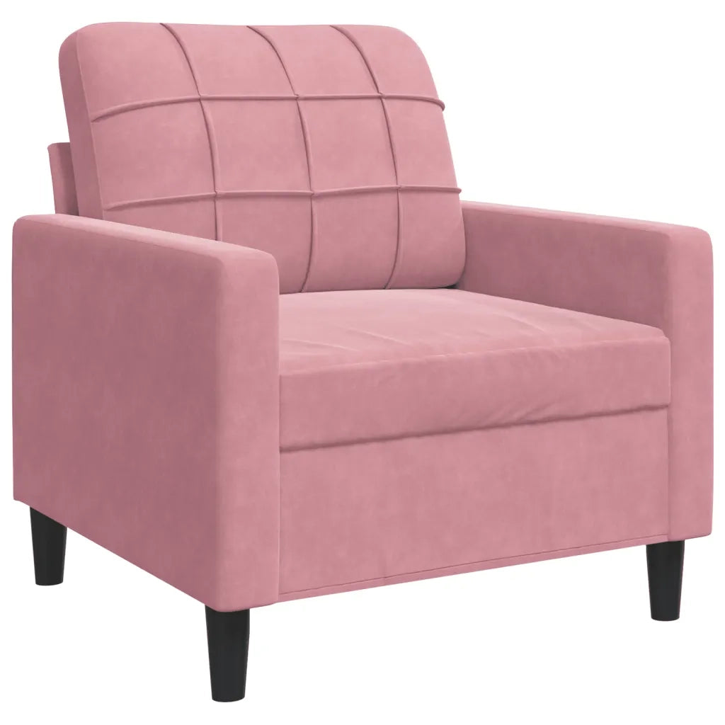 Set di Divani 3 pz con Cuscini rosa in Velluto 3278354