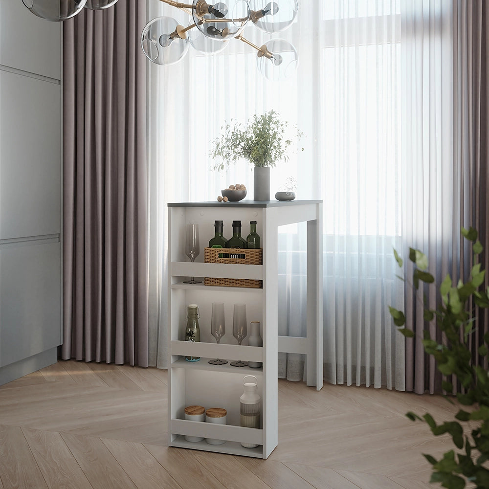 Vicco Tavolo da bar Antracite/bianco 45 x 110 cm
