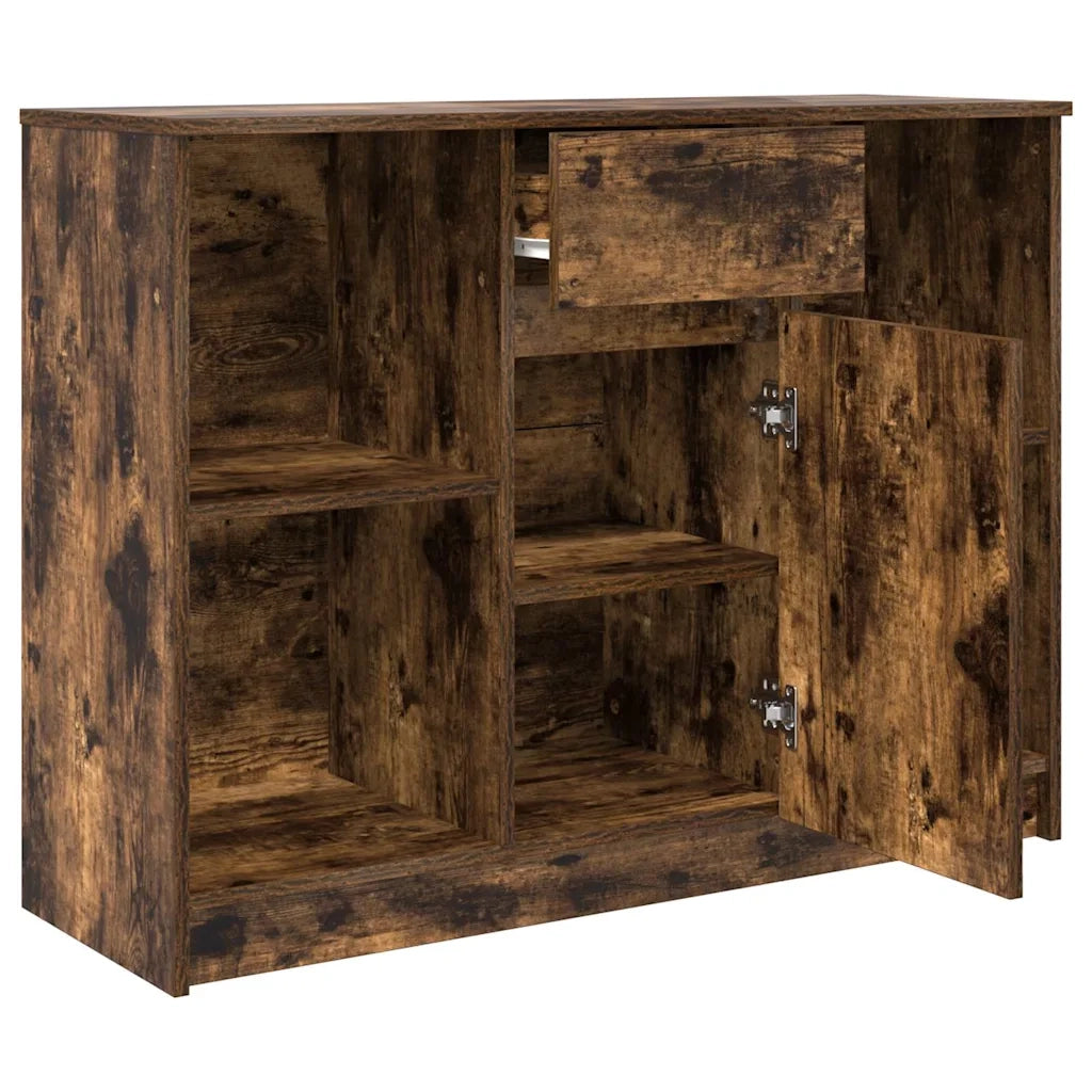 Credenza con Cassetto-Buffet-Armadio da cucina Rovere Fumo 101x35x76 cm in Truciolato