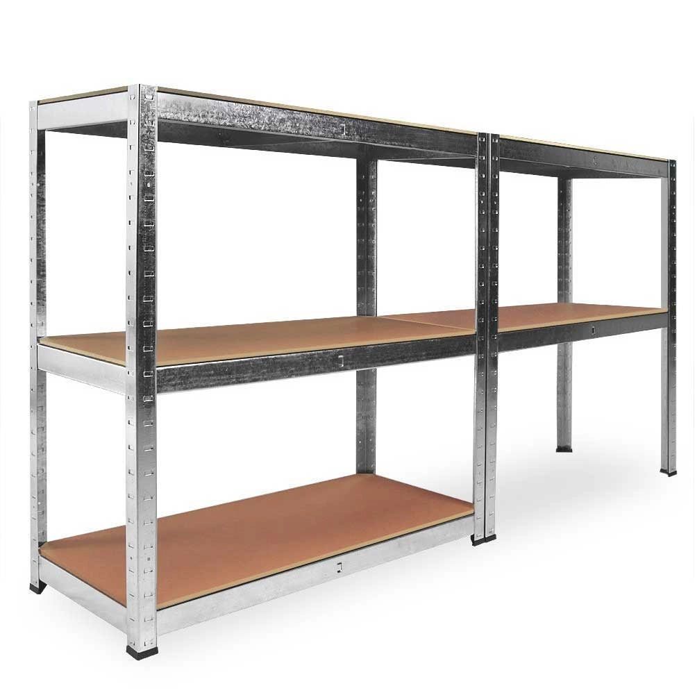 Scaffale 5 Ripiani Metallo e Legno 180x90cm Carichi Pesanti Scaffalatura Zincata