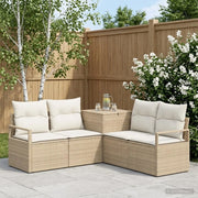 Set di divani 5 pz Beige e Bianco Crema 3447802