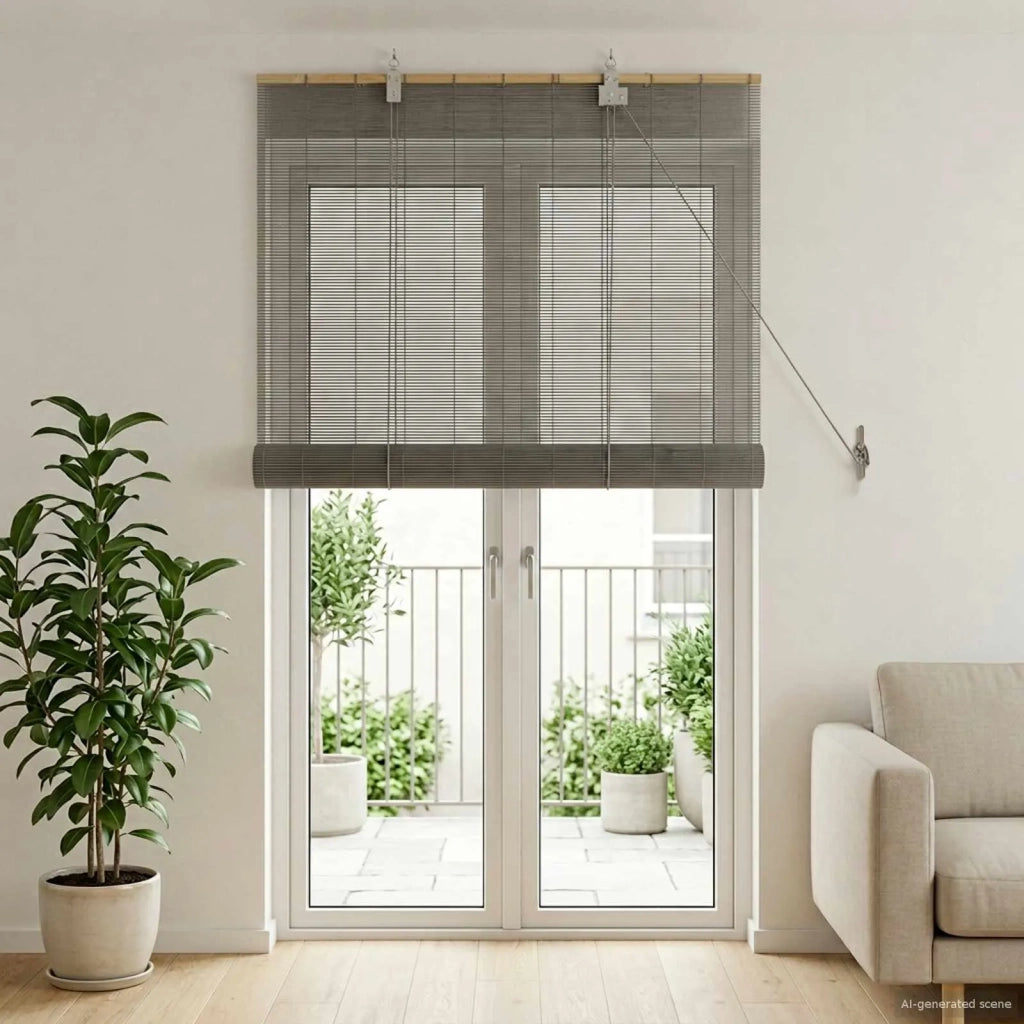 Tenda a rullo Grigio 80 x 220 cm Bambù 42039721