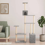 Albero per gatti con pali per graffiare in sisal Grigio Chiaro 172390