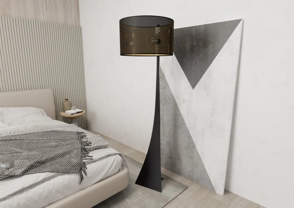 Lampada da terra Emibig Estrella nero/oro E27 157cm