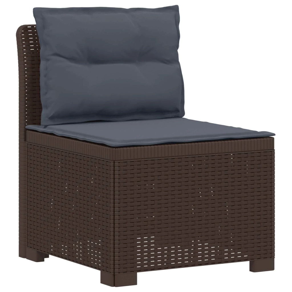 Divano da esterno-Divano da Giardino 3 posti con cuscini in look rattan PP 354952