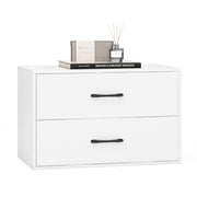 Mobile contenitore impilabile 60 x 34 x 38 cm pratico con 2 cassetti moderni per soggiorno bianco 20_0012716