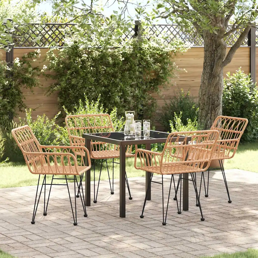 Set da Pranzo per Giardino 5 pcs Marrone 3379178