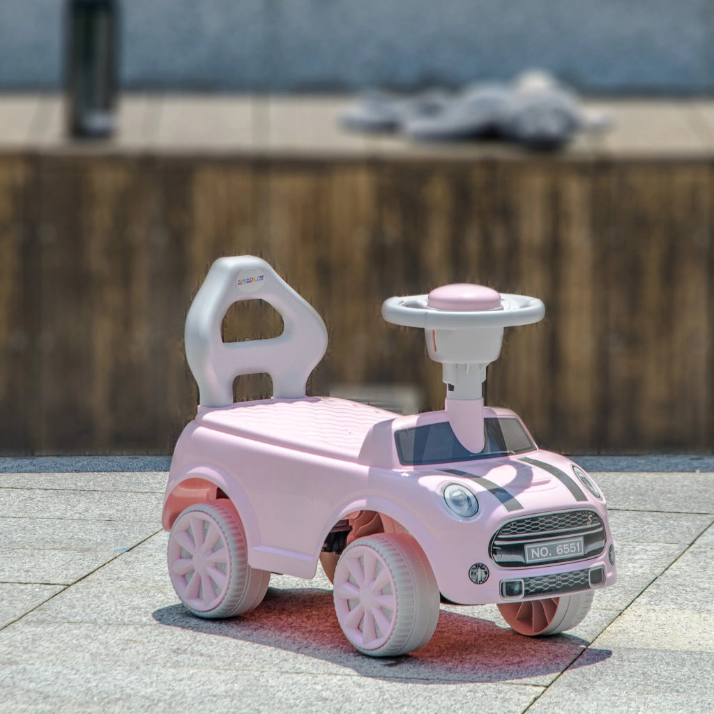 Cavalcabile con Volante e Clacson ¨C Xylo ¨C Rosa 53x25x35 cm