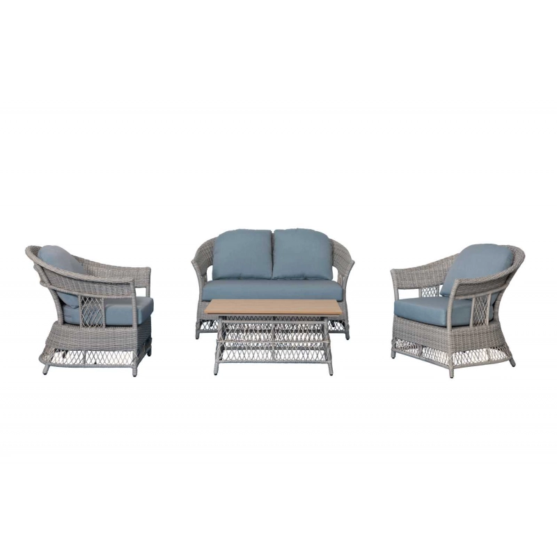 Salotto alluminio polirattam Jefferson grigio 2 posti