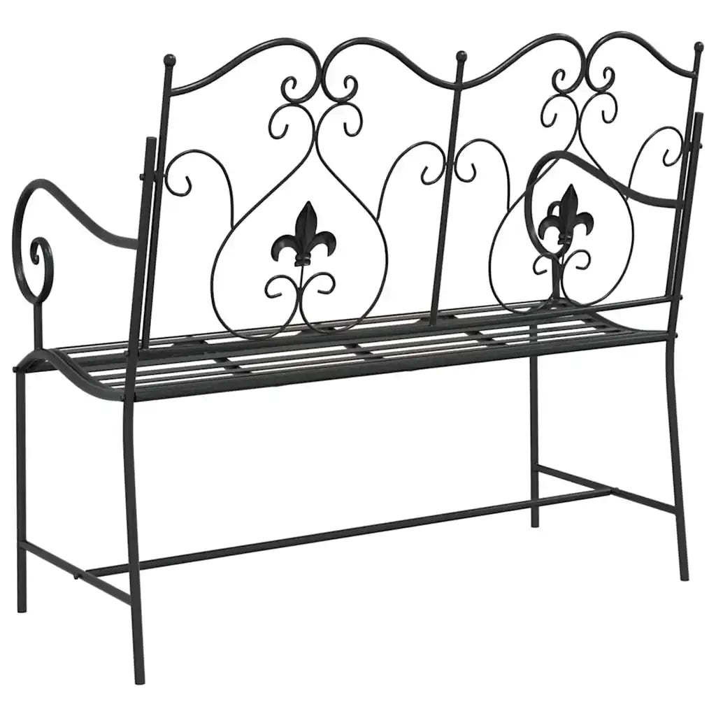 Panchina da giardino Nero 104 x 54 x 93 cm Acciaio 42008113