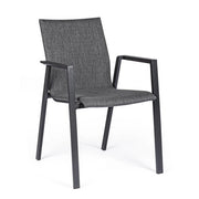Set di 4 Sedia da Esterno con Braccioli in Alluminio e Tessuto - CLASSICAL