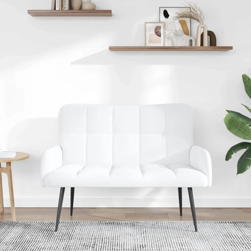Sofa a Due Posti Bianco 115 x 61 x 87 cm Tessuto 42028938
