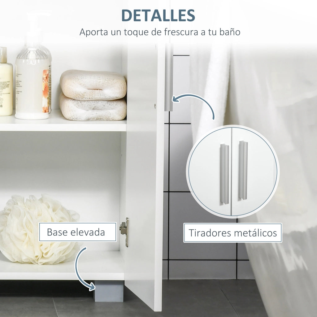 Mobile Bagno con Ante e Ripiani Regolabili ¨C Minimal ¨C 60x30x80 Bianco