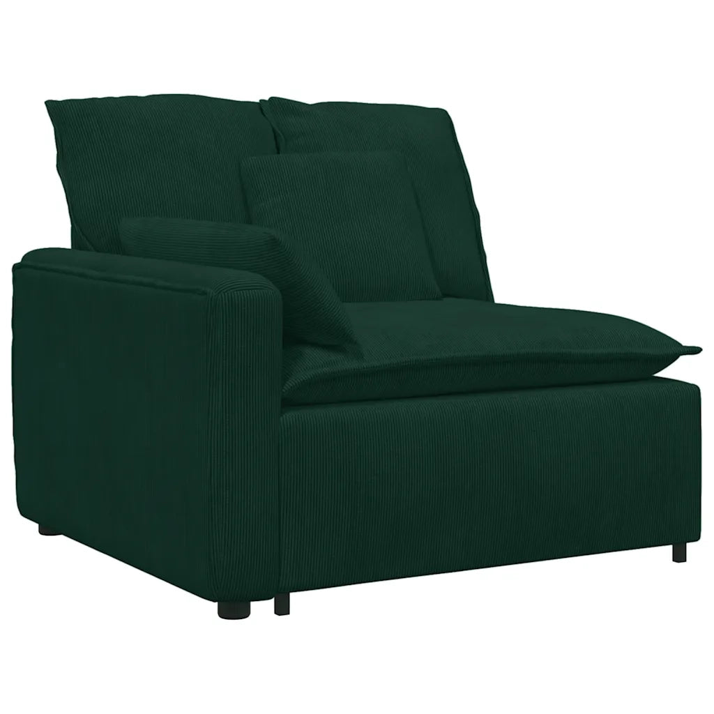 Divano Modulare con Cuscini in Velluto Verde Scuro 3321161
