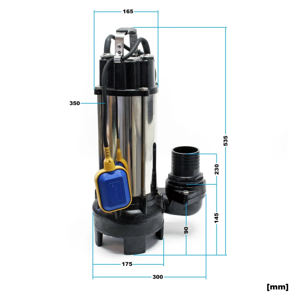 Pompa per acqua sporca con interruttore a galleggiante per biotrituratore da giardino 31200 l/h 2200 watt 16_0000611
