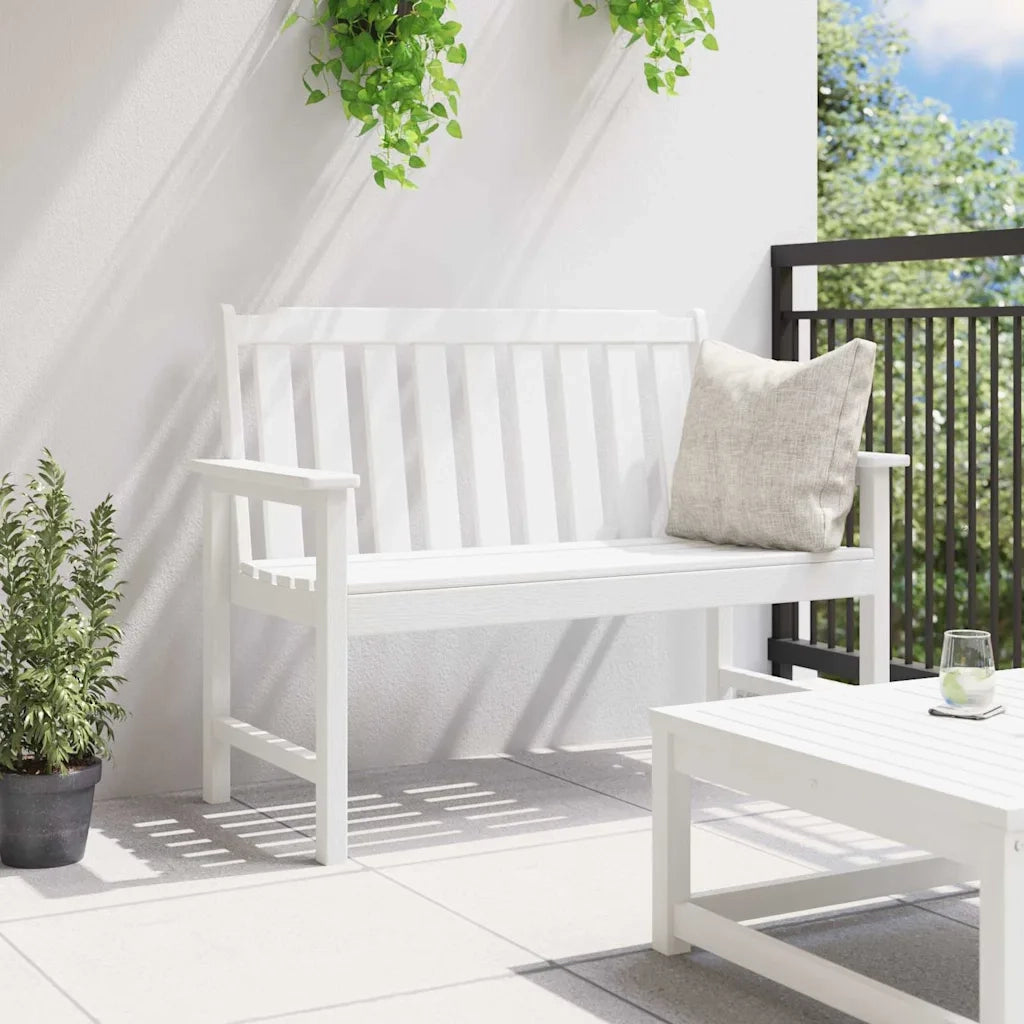 Panchina da giardino Bianco 120 x 59 x 88 cm HDPE 42006601