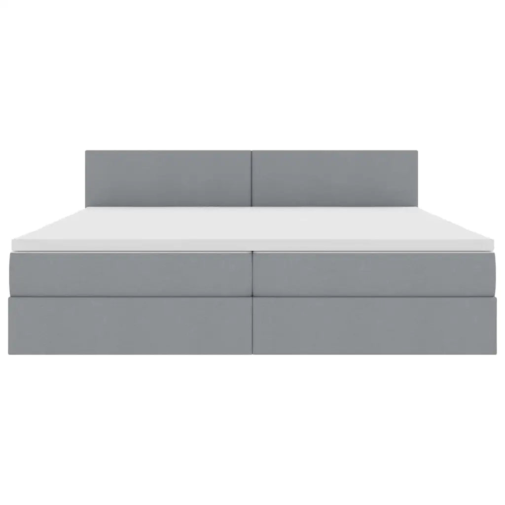 Letto con contenitore e materasso Grigio chiaro 200 x 200 cm