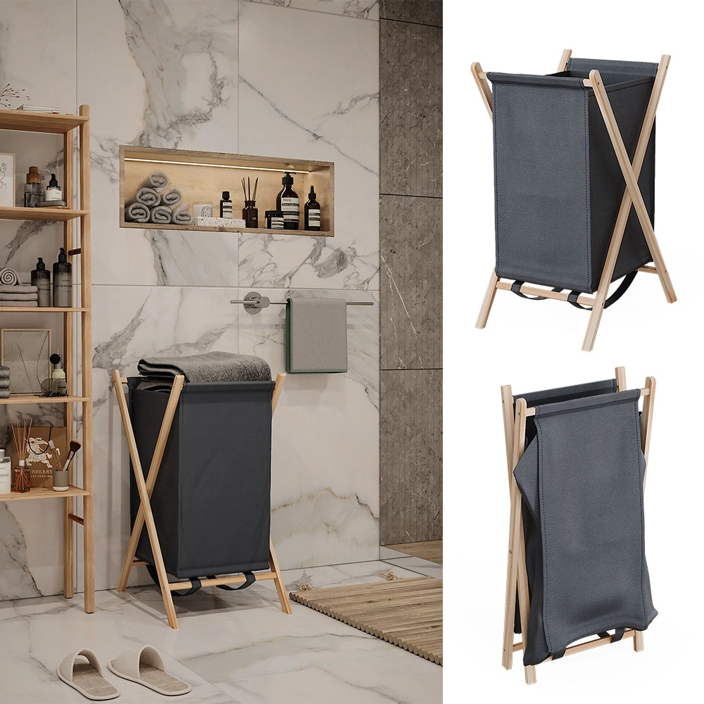 Vicco Cesto per la biancheria Grigio 40 x 64 cm
