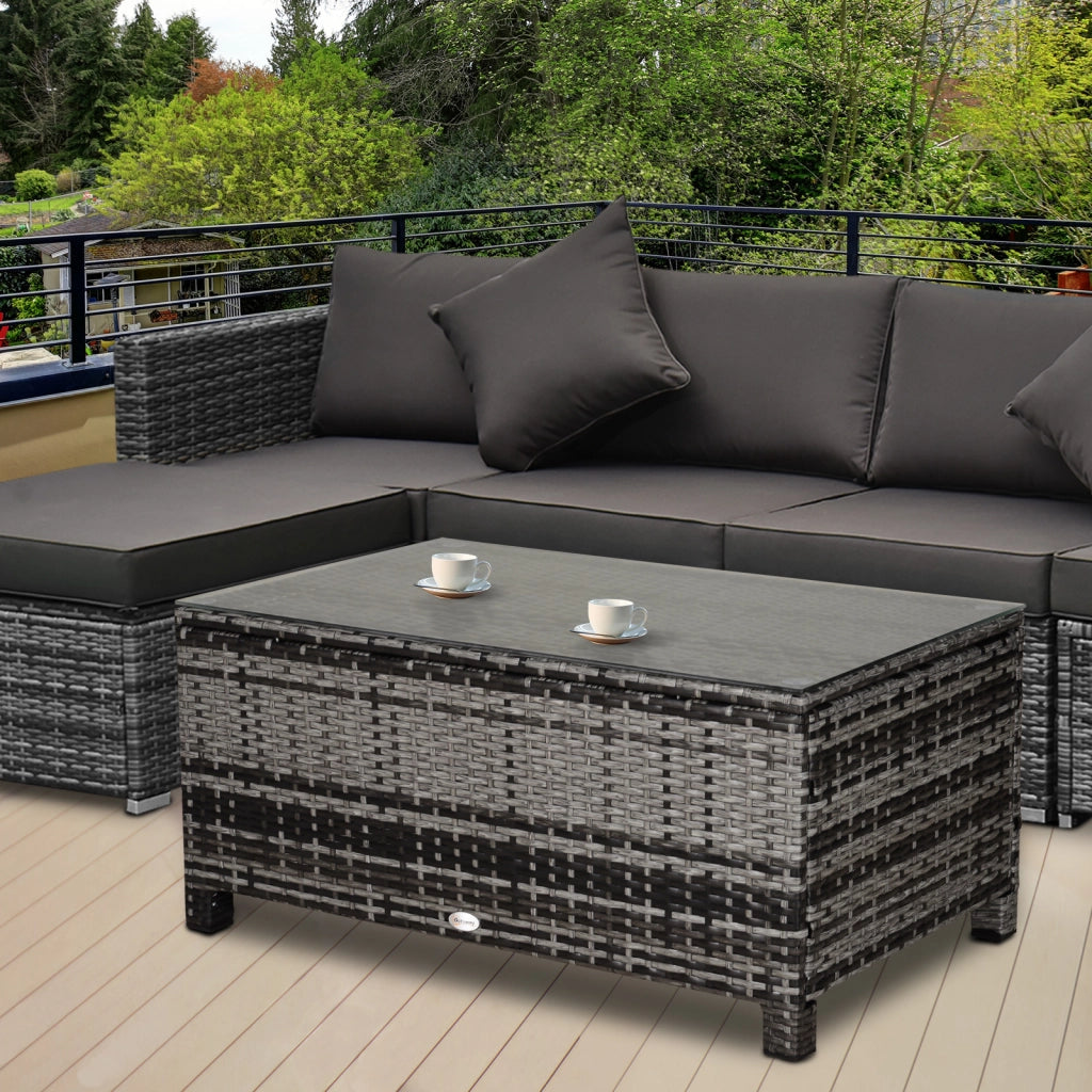 Tavolino da giardino ¨C Minimal ¨C Polyrattan grigio 85x50x39 cm