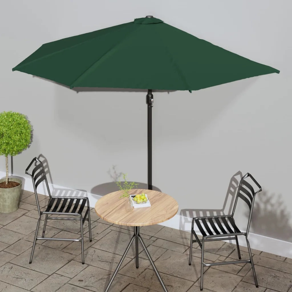 Ombrellone da Balcone-Ombrello da giardino Palo in Alluminio Verde 300x155 cm a Met¨¤