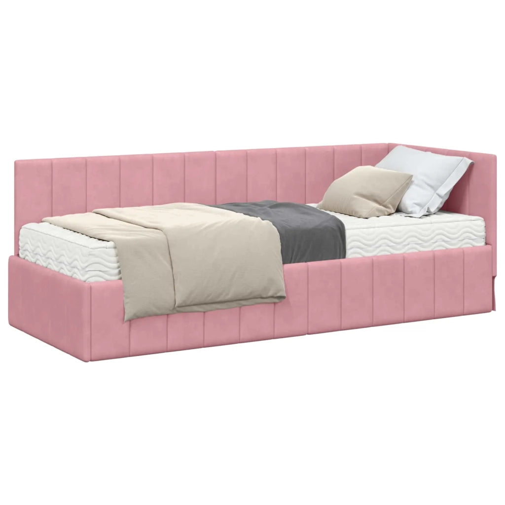 Struttura Letto Angolare con Materasso 2 pcs Grigio Velluto 3393841