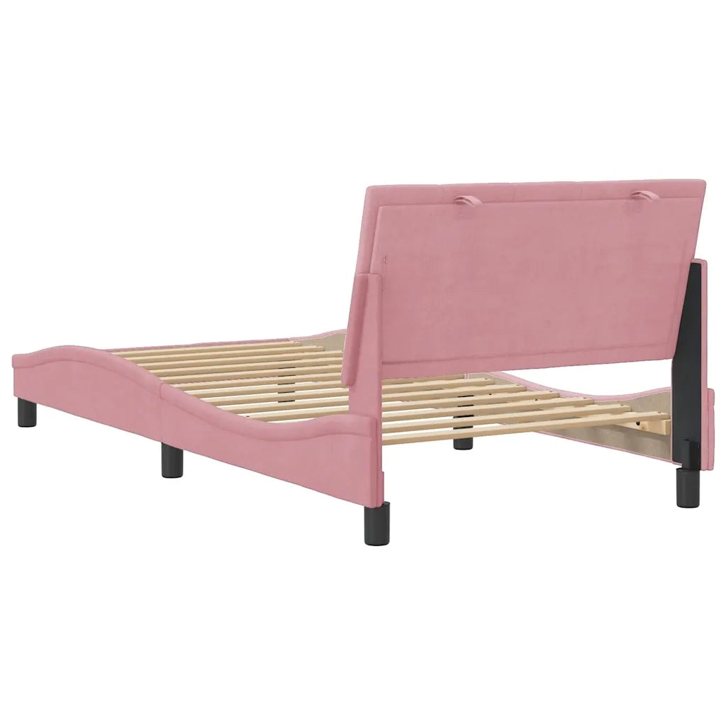 Giroletto senza Materasso Hanko Rosa 100x200 cm in Velluto 3207836