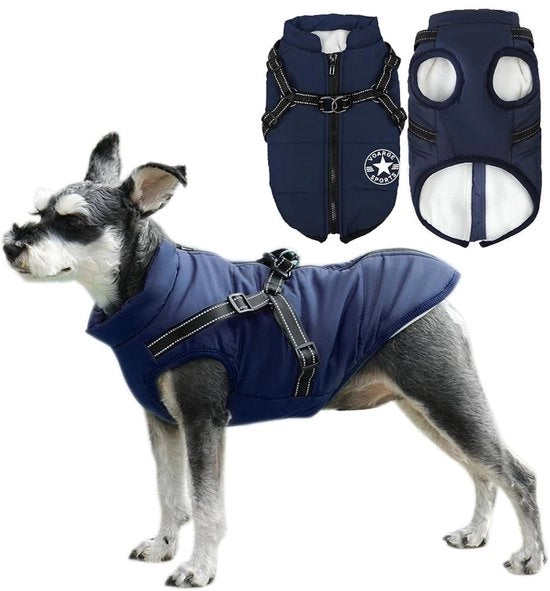 Vestito per Cani Acquaparato - Vestito per Cani con Albero di Equilibrio - Giacca per Inverno - Strisce Riflettenti - Lavabile in Macchina - Comodo e Caldo - Giacca per Cani