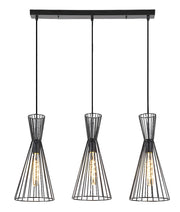Lampada a sospensione industriale Rabalux Leandros nera 3xE27