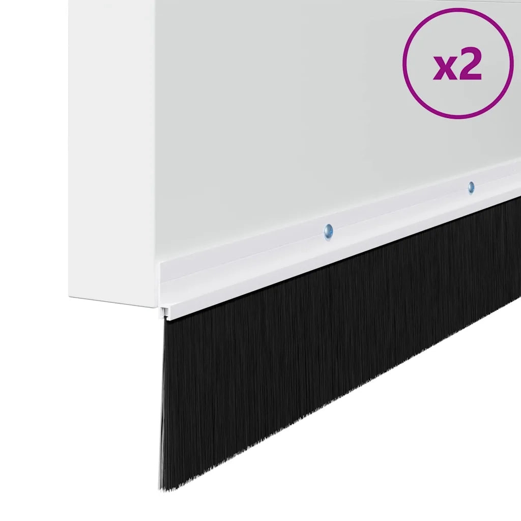 Spazzole per porte a vite 2 pcs Bianco 100 cm Lega di alluminio 42019536