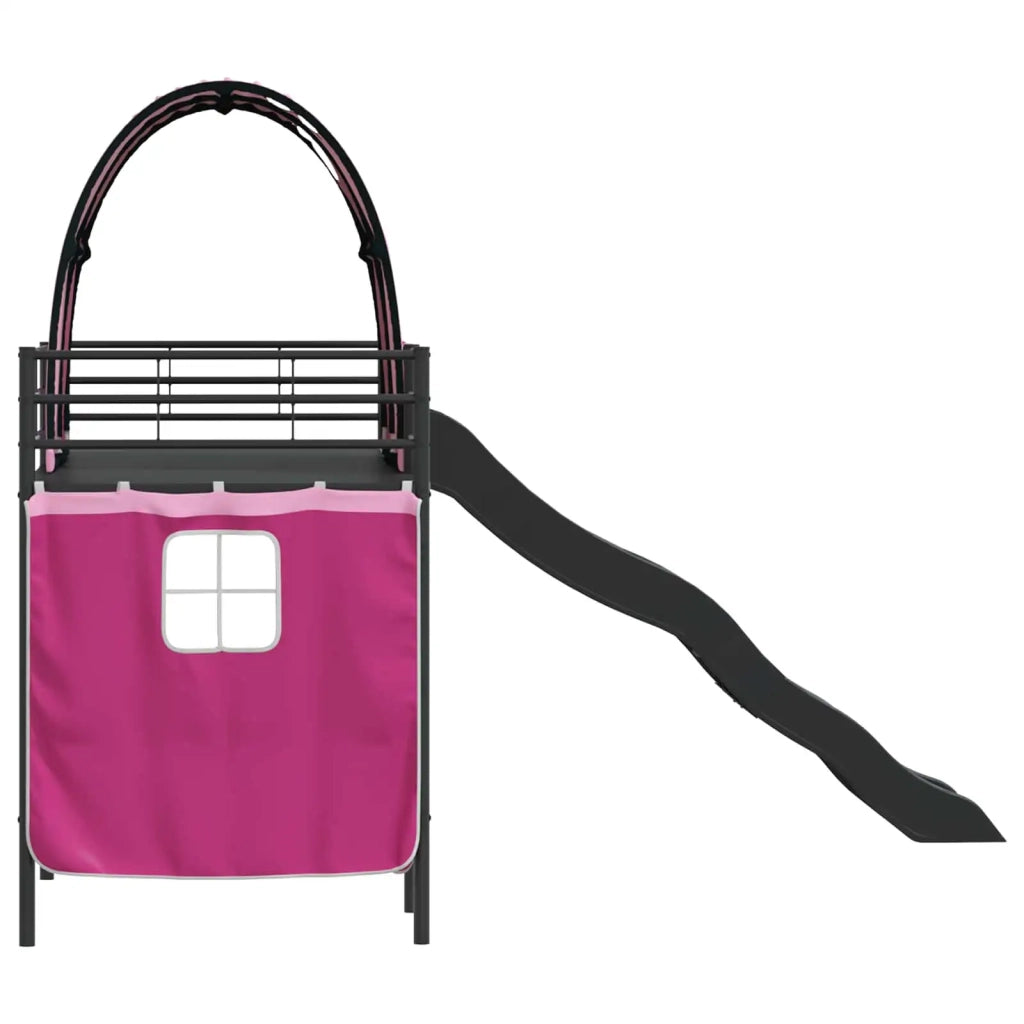 Struttura del letto loft per bambini-Giroletto per bambini Nero e rosa 75 x 190 cm 773272