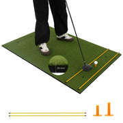 Tappeto golf con 2 punte da golf 2 aste di allineamento 6 fori preforati per le punte, Tappeto in erba sintetica 152x92x2cm