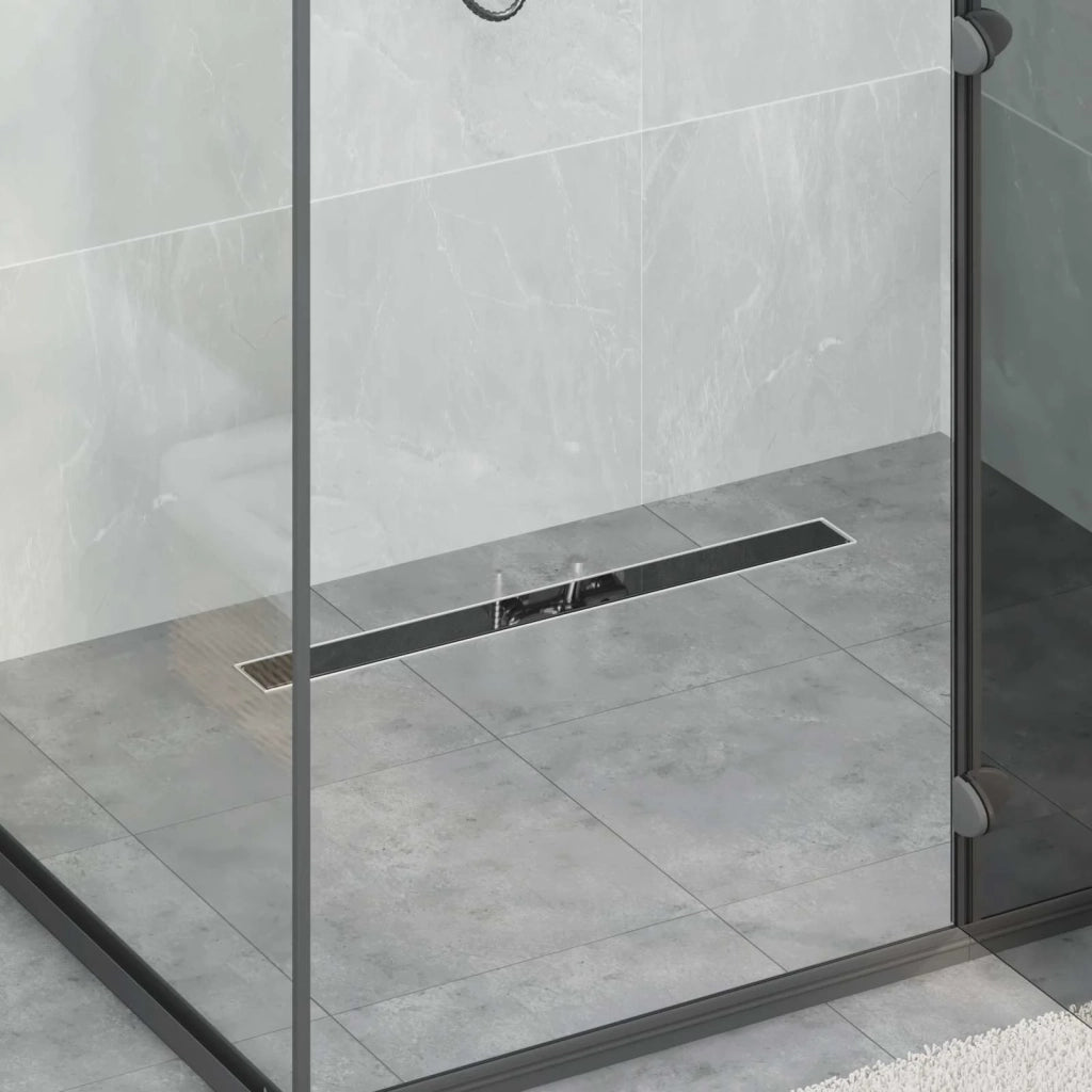 Drenaggio doccia con copertura in vetro Nero 80 cm 42015952