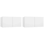 Mobile TV multimediale scaffale TV mobile TV sala da pranzo soggiorno camera da letto montaggio a parete 2 pezzi 60 x 30 x 30 cm bianco 02_0029185