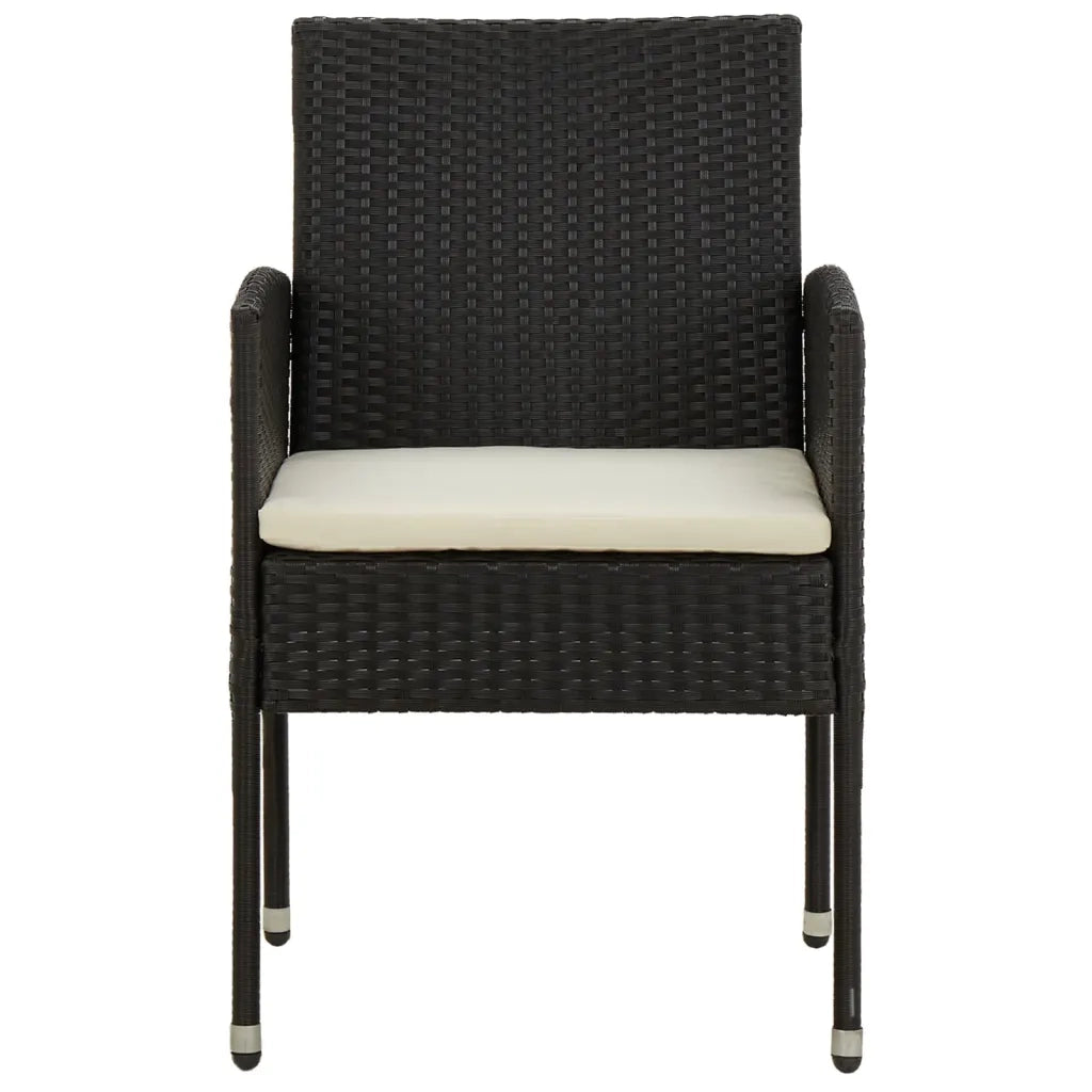 Set da Pranzo per Esterni 5 pz in Polyrattan Nero 3120098