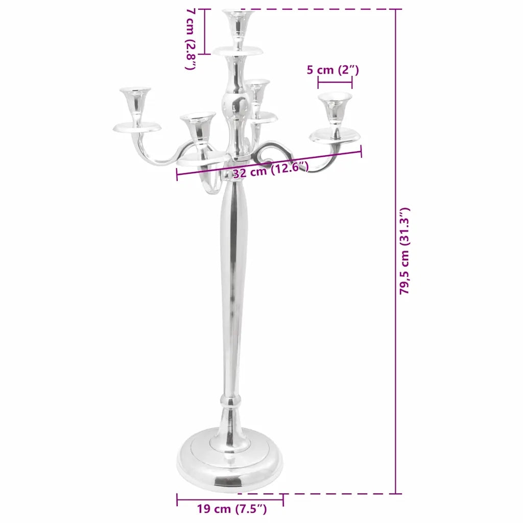 Candelabro Argento 32 x 32 x 79,5 cm Alluminio 42000156