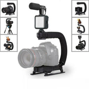 Trade Shop - Supporto Stabilizzatore Portatile Videocamera Smartphone Luce Microfono Ay-49u -