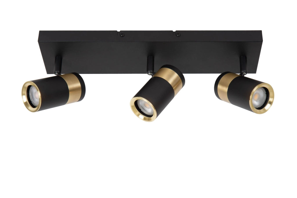 Plafoniera GORIK 3xGU10 nera oro rettangolare Lucide
